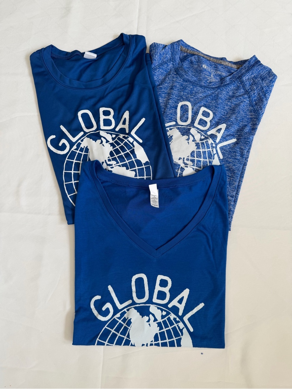 Men Blue Graphic Short Sleeve Tee Bundle 3 pcs sz L. T093